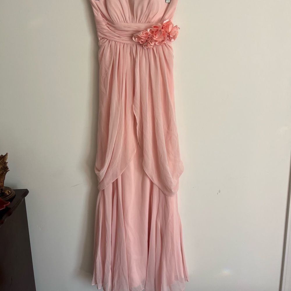 Blush Pink Floral Waist Gown